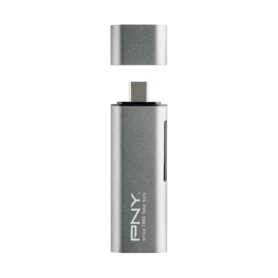 PNY Lecteur de Carte Mémoire USB-C 3.1 et Adaptateur USB Gris — image 4
