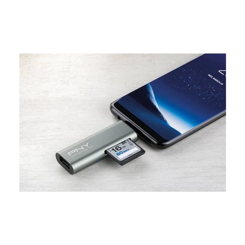PNY Lecteur de Carte Mémoire USB-C 3.1 et Adaptateur USB Gris — image 5