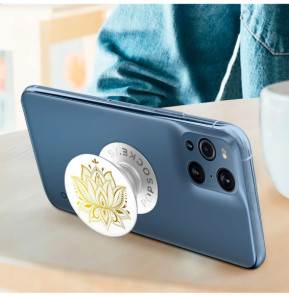 PopSockets Pop Grip pour Smartphones avec Logo Golden Prana Gén 2 Dorée