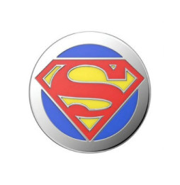 PopSockets Pop Grip pour Smartphones Enamel Superman Fonction Stand Rouge
