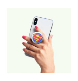 PopSockets Pop Grip pour Smartphones Enamel Superman Fonction Stand Rouge