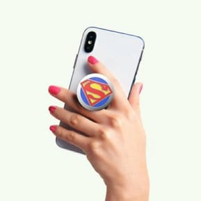 PopSockets Pop Grip pour Smartphones Enamel Superman Fonction Stand Rouge — image 4