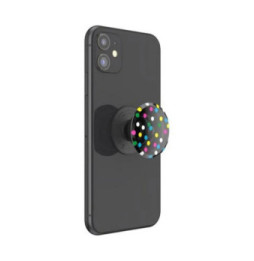 PopSockets Pop Grip pour Smartphones Premium au Design Points Disco Noir transparent