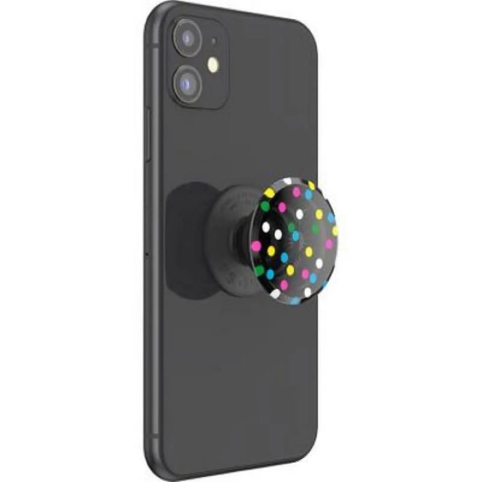 PopSockets Pop Grip pour Smartphones Premium au Design Points Disco Noir transparent — image 2