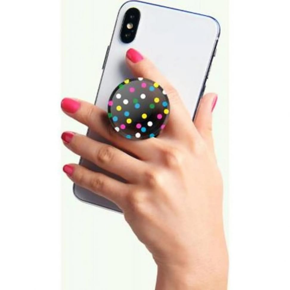 PopSockets Pop Grip pour Smartphones Premium au Design Points Disco Noir transparent — image 4