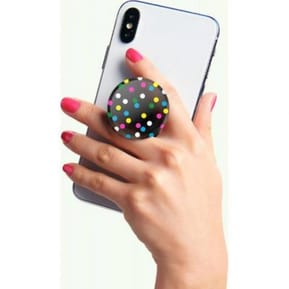 PopSockets Pop Grip pour Smartphones Premium au Design Points Disco Noir transparent — image 4