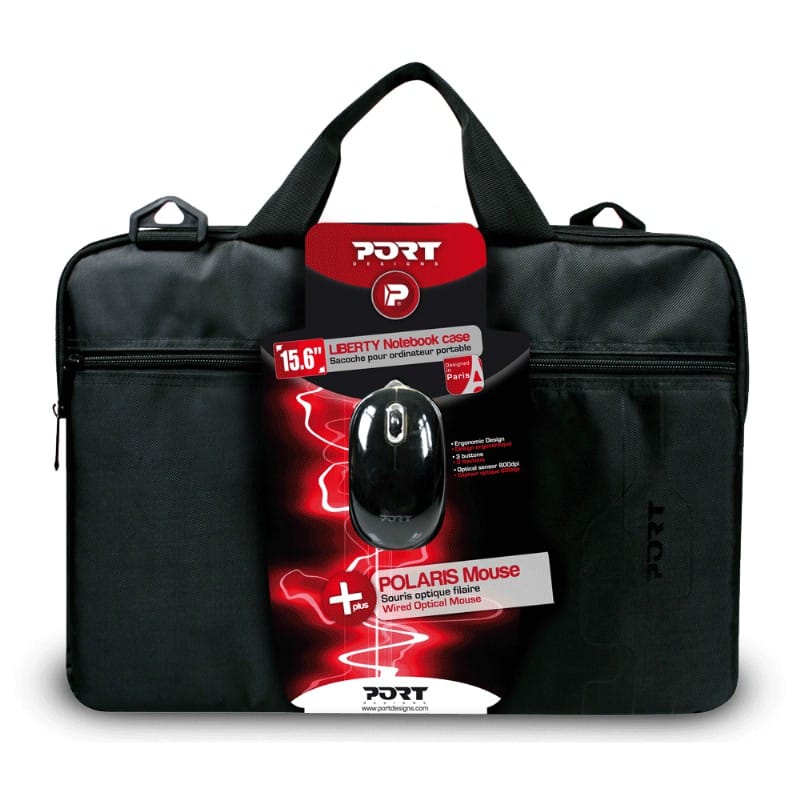 Sacoche Top Loading Port Designs LIBERTY 15,6'' + Souris optique USB Noir