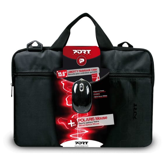 Sacoche Top Loading Port Designs LIBERTY 15,6'' + Souris optique USB Noir