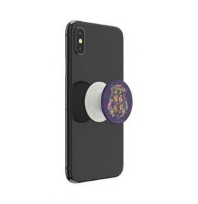 PopSockets Pop Grip pour Smartphones Standard Design Hogwarts Floral Pailletés Blanc