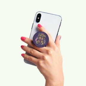 PopSockets Pop Grip pour Smartphones Standard Design Hogwarts Floral Pailletés Blanc — image 4