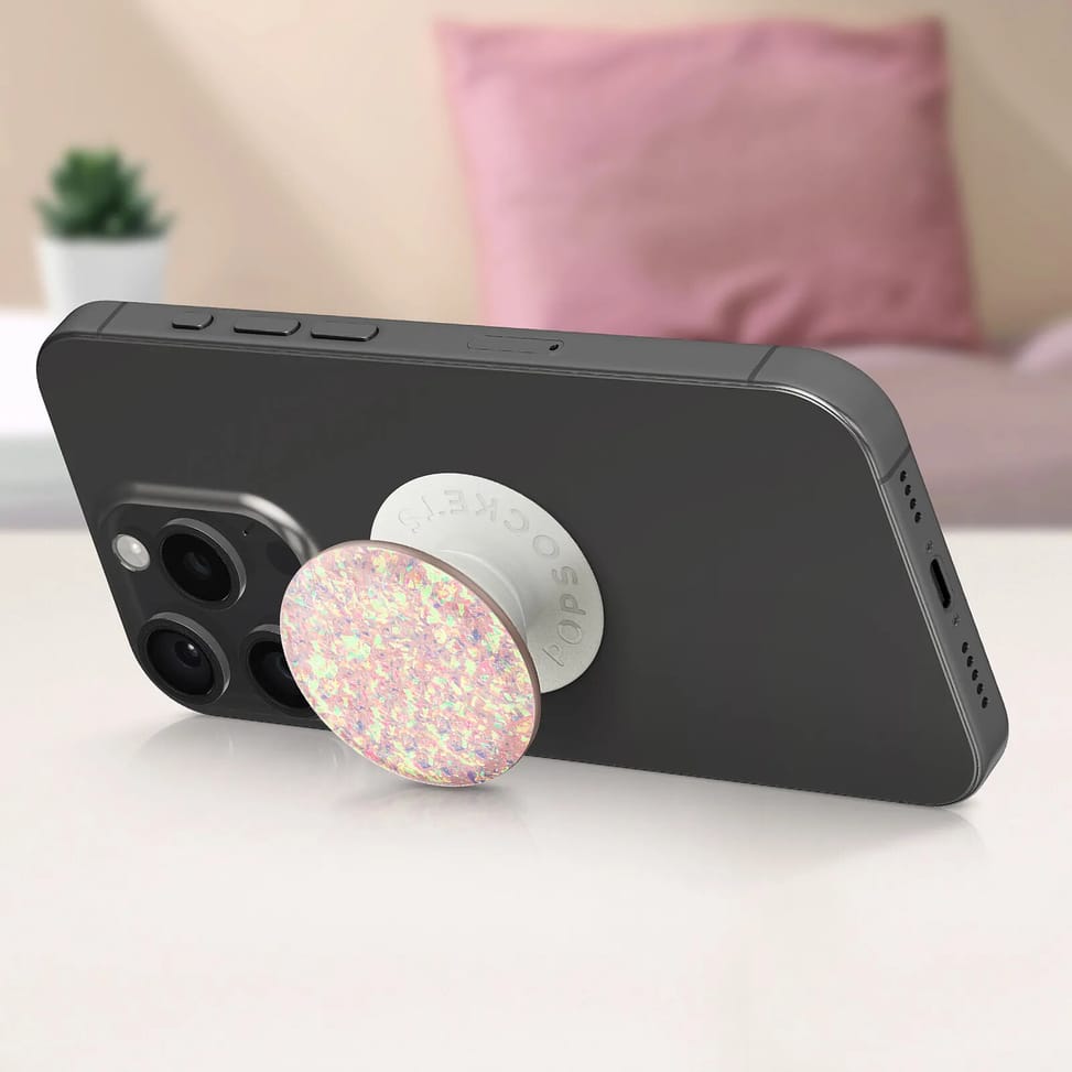 Popsockets PopGrip Confetti Iridescent pour Smartphone Bague et Support Universel Rose — image 3