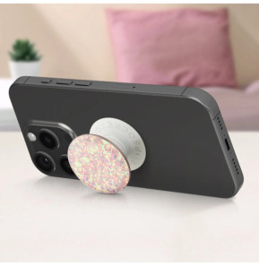 Popsockets PopGrip Confetti Iridescent pour Smartphone Bague et Support Universel Rose