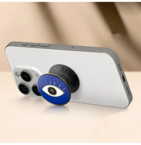 Popsockets PopGrip Design Evil Eye pour Smartphone, Bague et Support Universel Bleu