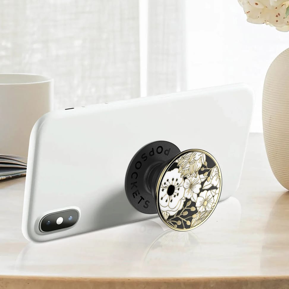 Popsockets PopGrip Enamel Wild Flowers Poignée Maintien Support Fixation adhésive Noir — image 3