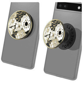 Popsockets PopGrip Enamel Wild Flowers Poignée Maintien Support Fixation adhésive Noir