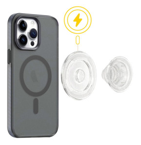 Popsockets PopGrip MagSafe Clear Glitter Maintien et Support Polyvalent Transparent
