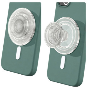 Popsockets PopGrip MagSafe Clear Glitter Maintien et Support Polyvalent Transparent