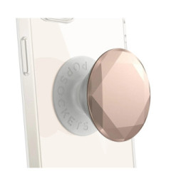 Popsockets PopGrip Metallic Diamond Poignée Maintien Support Fixation adhésive Rose Champagne