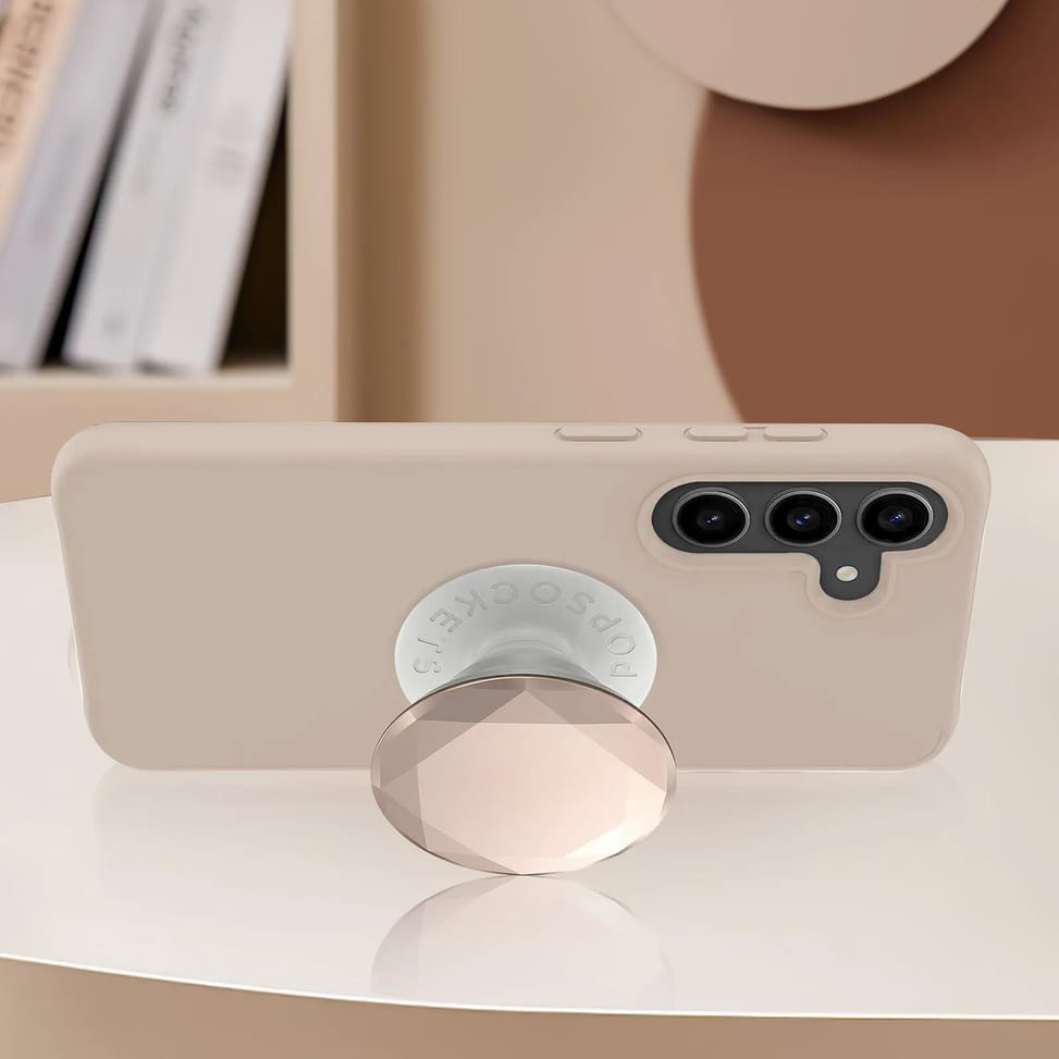 Popsockets PopGrip Metallic Diamond Poignée Maintien Support Fixation adhésive Rose Champagne — image 3