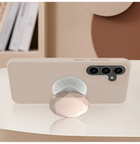 Popsockets PopGrip Metallic Diamond Poignée Maintien Support Fixation adhésive Rose Champagne