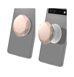 Popsockets PopGrip Metallic Diamond Poignée Maintien Support Fixation adhésive Rose Champagne