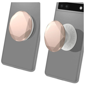 Popsockets PopGrip Metallic Diamond Poignée Maintien Support Fixation adhésive Rose Champagne