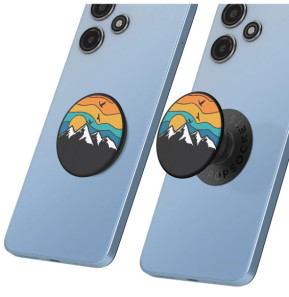 Popsockets PopGrip Mountain High pour Smartphone, Bague et Support Universel Noir