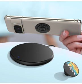 Popsockets PopGrip Mountain High pour Smartphone, Bague et Support Universel Noir