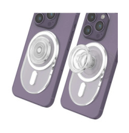 Popsockets PopGrip pour iPhone Fixation Magnétique, Bague et Support Universel Argent