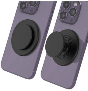 Popsockets PopGrip pour iPhone Fixation Magnétique, Bague et Support Universel Noir