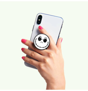 PopSockets PopGrip pour Smartphone Universel Modèle Enamel Jack Blanc / Noir
