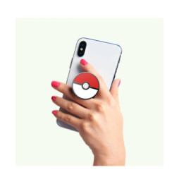 PopSockets PopGrip pour Smartphone Universel Modèle Pokeball Rouge