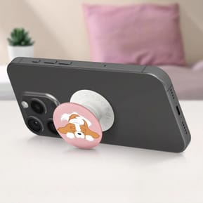 Popsockets PopGrip Pupper Napper pour Smartphone, Bague et Support Universel Blanc / Rose — image 3