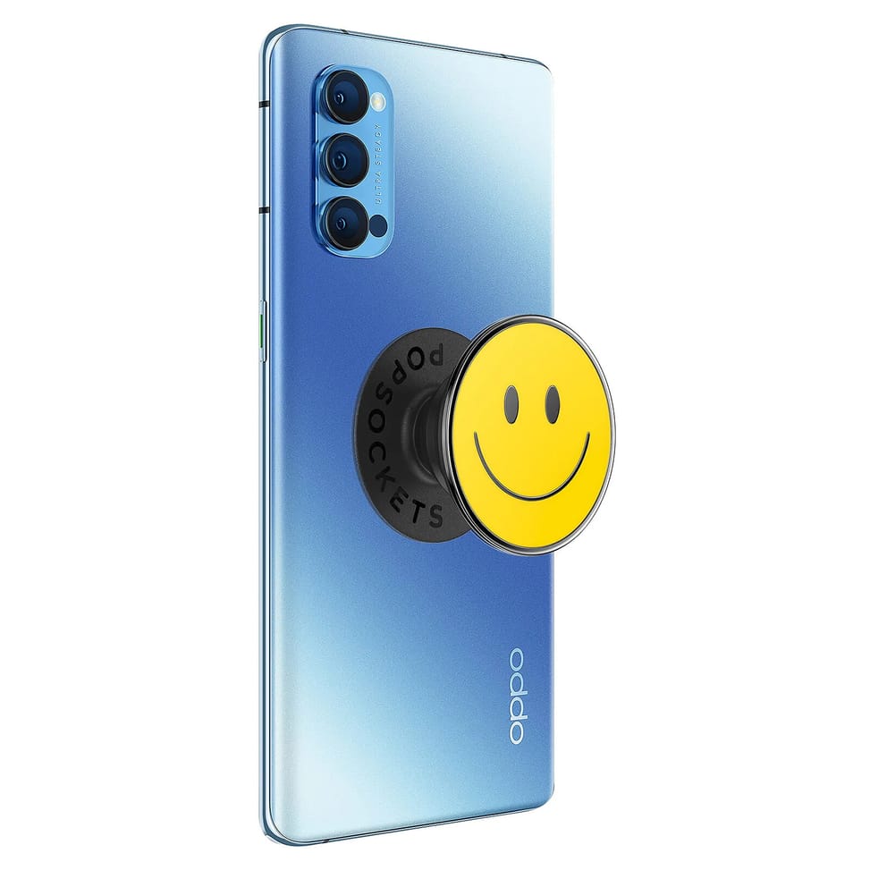 Popsockets PopGrip Smartphone Maintien et Support Vidéo Design smiley Jaune — image 2