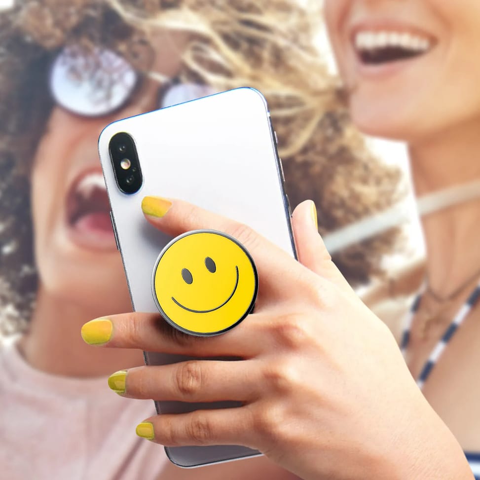 Popsockets PopGrip Smartphone Maintien et Support Vidéo Design smiley Jaune — image 3