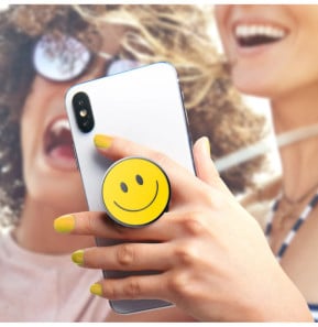 Popsockets PopGrip Smartphone Maintien et Support Vidéo Design smiley Jaune