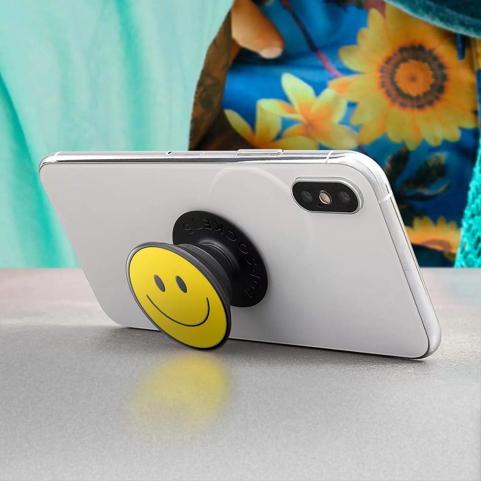 Popsockets PopGrip Smartphone Maintien et Support Vidéo Design smiley Jaune — image 4