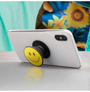 Popsockets PopGrip Smartphone Maintien et Support Vidéo Design smiley Jaune