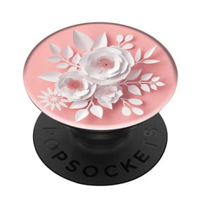 Popsockets PopGrip Smartphone Maintien Support Vidéo Design Fleur Rose et Blanc