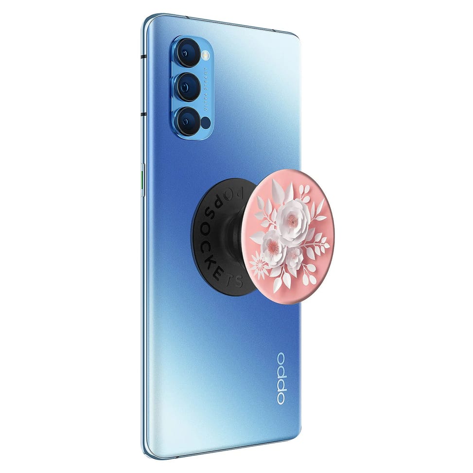 Popsockets PopGrip Smartphone Maintien Support Vidéo Design Fleur Rose et Blanc — image 2