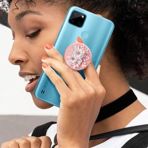 Popsockets PopGrip Smartphone Maintien Support Vidéo Design Fleur Rose et Blanc — image 3