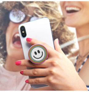 Popsockets PopGrip Smartphone Maintien Support Vidéo Design smiley multicolore