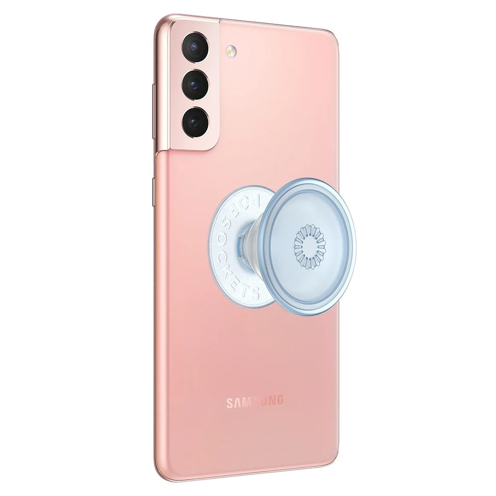 Popsockets PopGrip Téléphone Maintien Support Vidéo Design Bleu Translucide — image 2