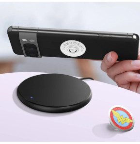 Popsockets PopGrip Wonder Woman pour Smartphone, Bague et Support Universel Blanc