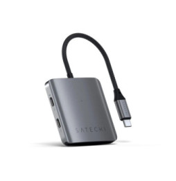 Satechi Hub USB-C 100W Power Delivery 4 Ports de Données Gris