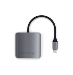Satechi Hub USB-C 100W Power Delivery 4 Ports de Données Gris