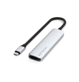 Satechi Hub USB-C Slim Multiport 4-in-1 4K Power Delivery 100W Argent