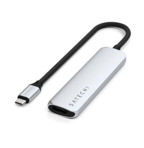 Satechi Hub USB-C Slim Multiport 4-in-1 4K Power Delivery 100W Argent
