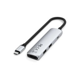 Satechi Hub USB-C Slim Multiport 4-in-1 4K Power Delivery 100W Argent