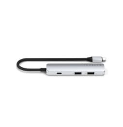 Satechi Hub USB-C Slim Multiport 4-in-1 4K Power Delivery 100W Argent